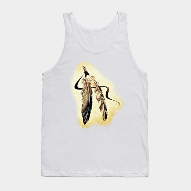 Southwest Native American Indian Tribal Art Colorful Feather Tank Top by twizzler3b